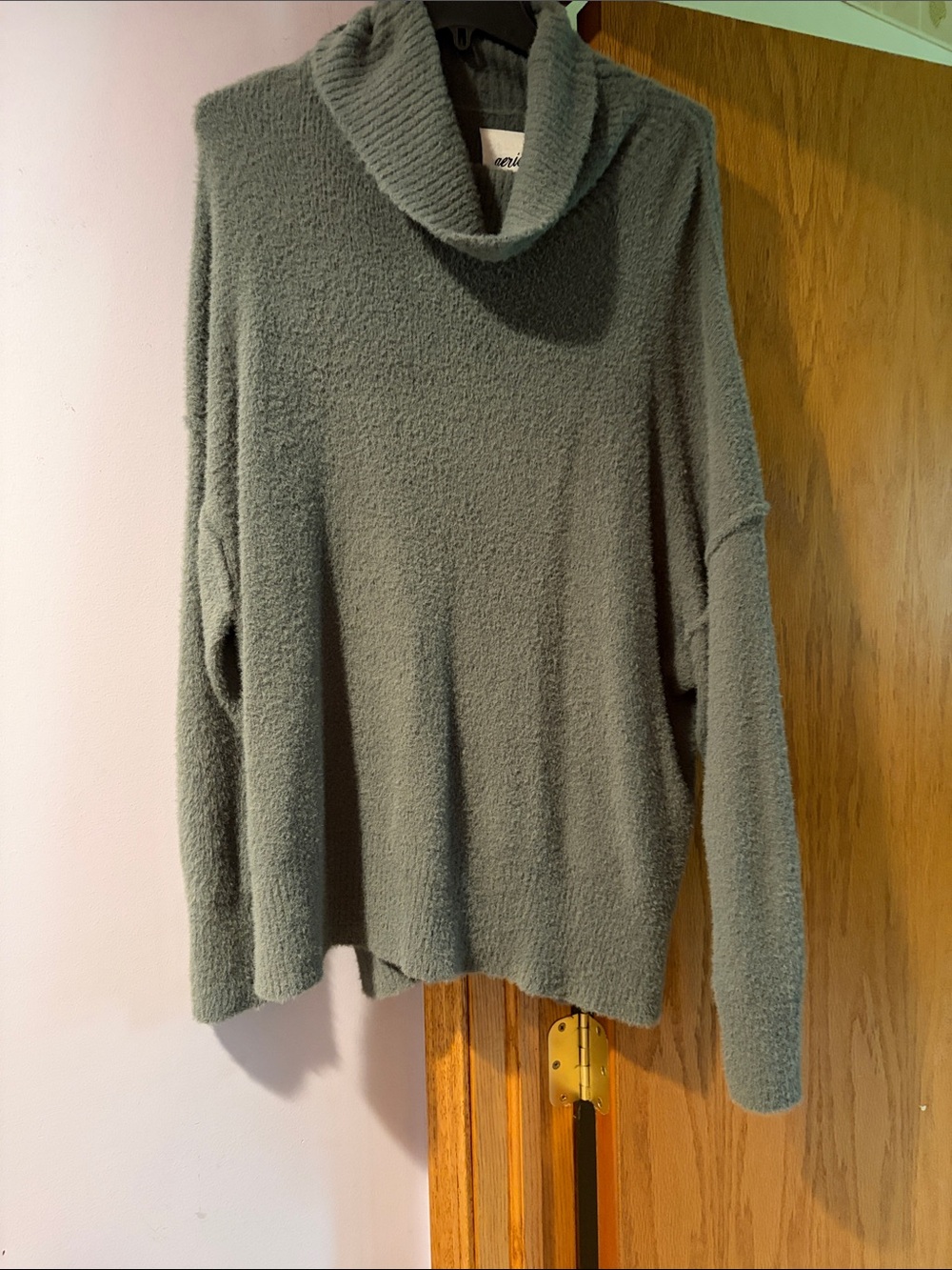 Aerie brand Cozy Olive Green Cowl Neck Sweater